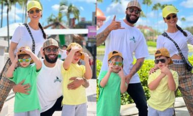 Gusttavo Lima e Andressa Suita curtem férias em Orlando com os filhos