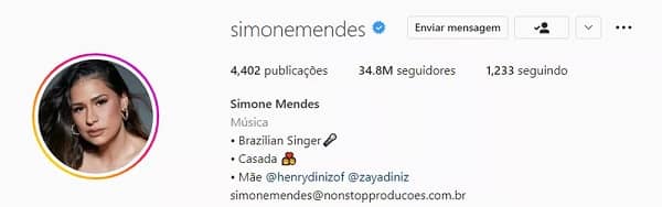 Simone muda o nome nas redes sociais após 'unfollow' de Simaria (Foto: Reprodução/Instagram)
