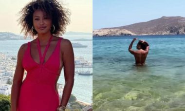 Sheron Menezzes surge fazendo topless na Grécia