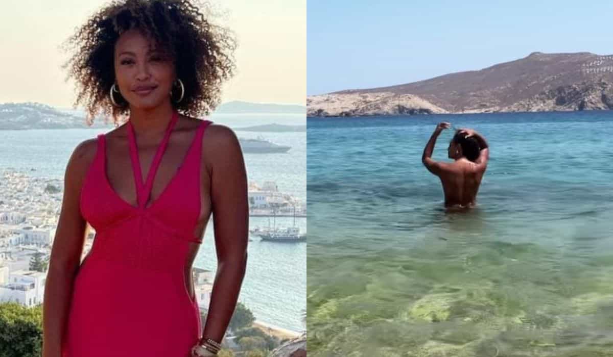 Sheron Menezzes surge fazendo topless na Grécia