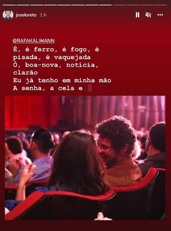 José Loreto posta foto com Rafa Kalimann com música romântica (Foto: Reprodução/Instagram)