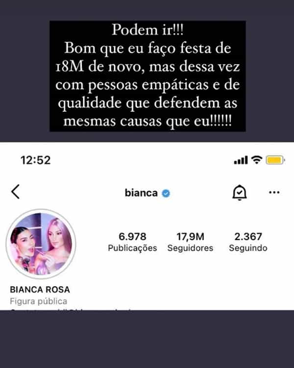 Bianca Andrade perde seguidores após voto em Lula: 'podem ir' (Foto: Reprodução/Instagram)