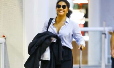 Juliana Alves é vista embarcando em aeroporto do Rio de Janeiro