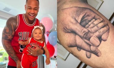 Leo Santana faz tattoo em homenagem à filha: 'demonstração de amor'