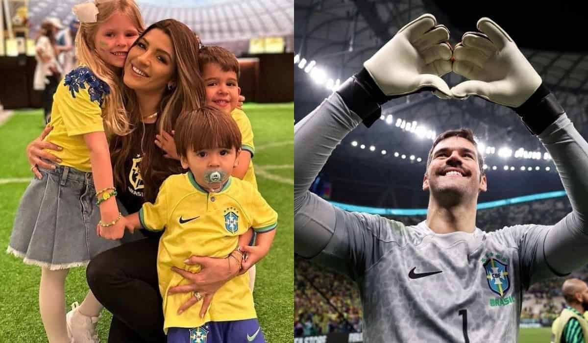 No Catar, esposa do goleiro Alisson celebra vitória do Brasil: 'foi lindo'