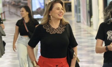 Vera Fischer esbanja beleza ao passear em shopping do Rio