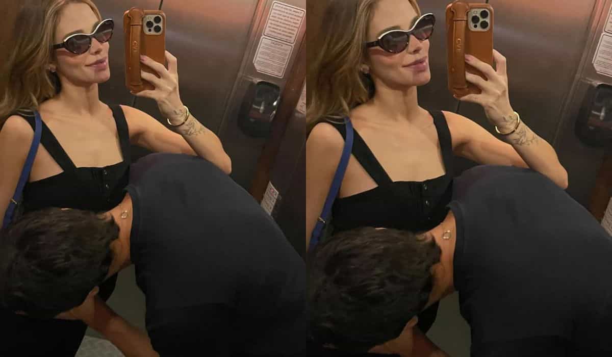Carol Dias mostra Kaká beijando sua barriguinha de gravidez