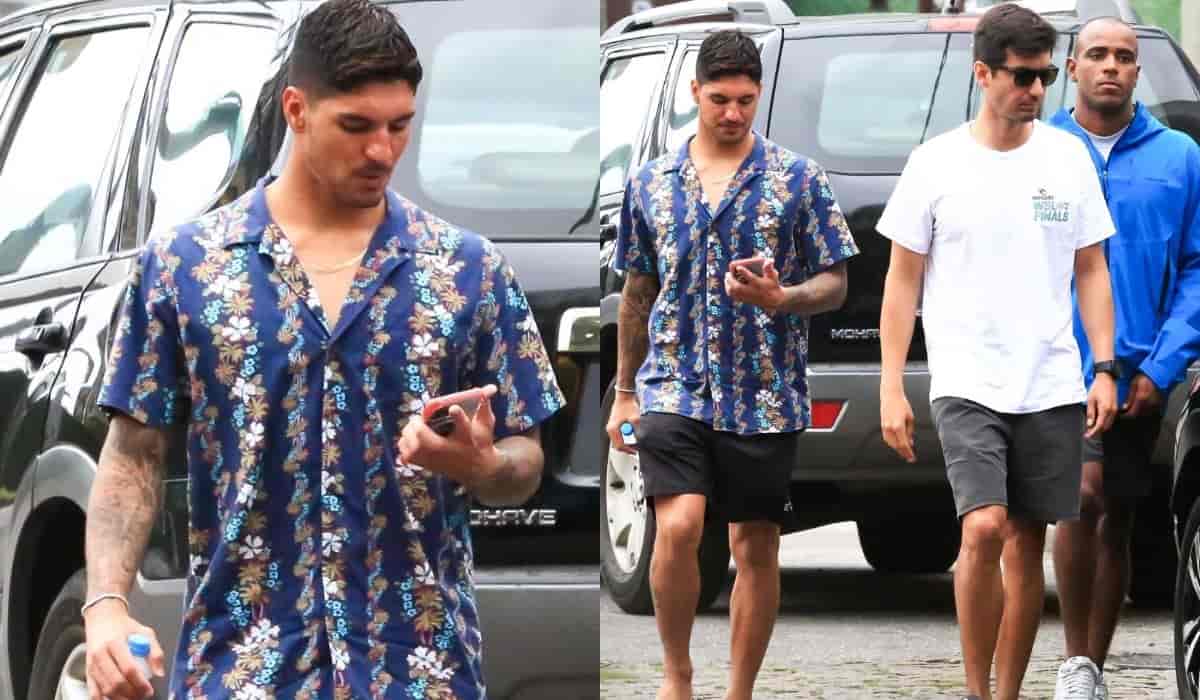 Gabriel Medina é visto passeando com amigos no Rio de Janeiro