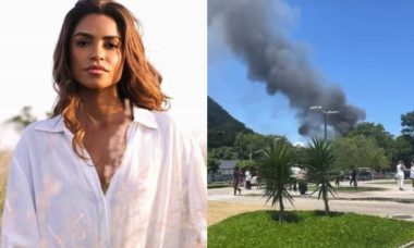 Lucy Alves mostra incêndio nos Estúdios Globo: 'que loucura'