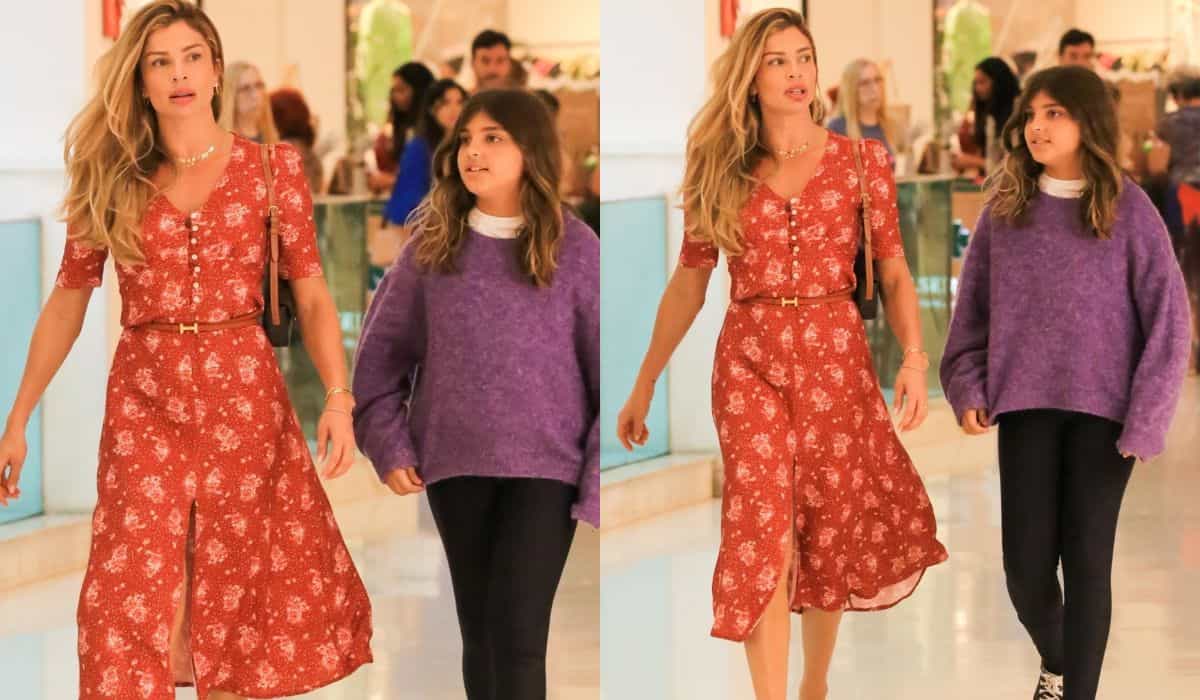 Grazi Massafera curte dia de shopping com a filha no Rio de Janeiro