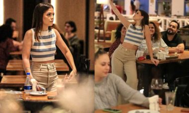 Mel Maia curte jantar em shopping do Rio com amigas