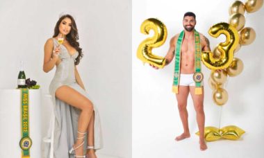 Miss e Mister Brasil, Tatiana Bertoncini e Paulo Roberto comemoram a chegada de 2023