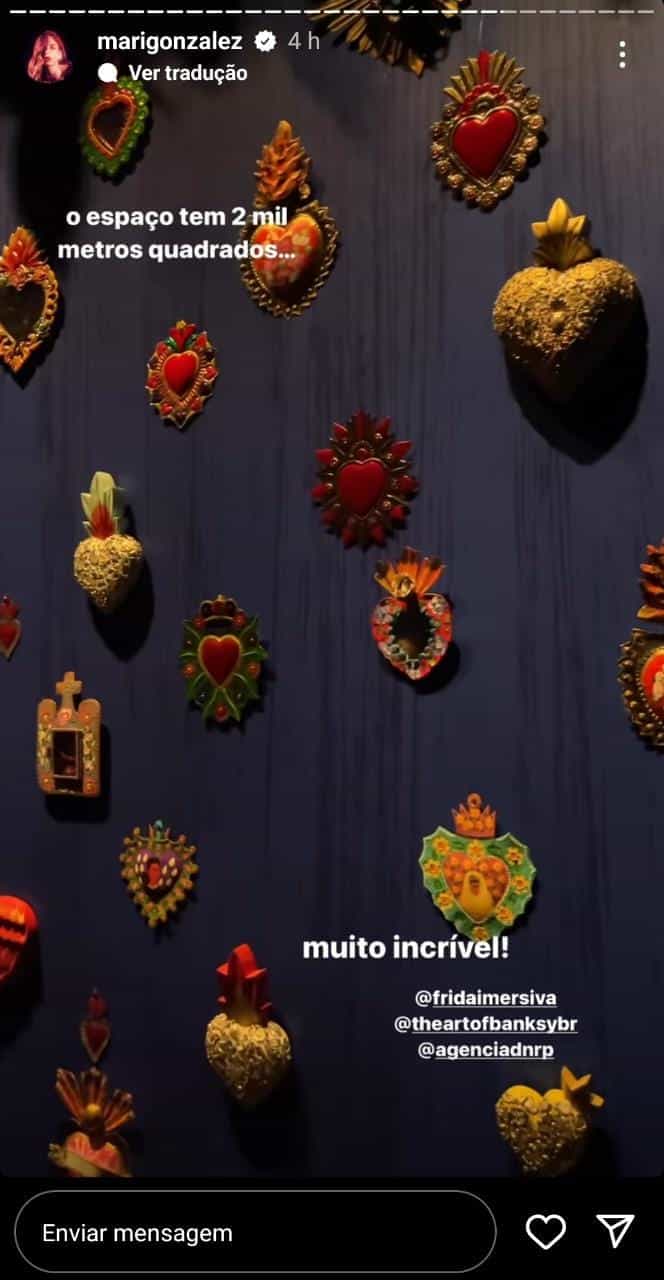 Mari Gonzalez curte exposição da Frida Kahlo: 'muito incrível' (Foto: Leo Franco / AgNews)