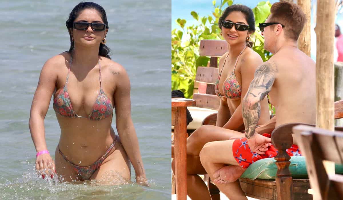 Mileide Mihaile é flagrada com novo namorado ao curtir praia no RJ