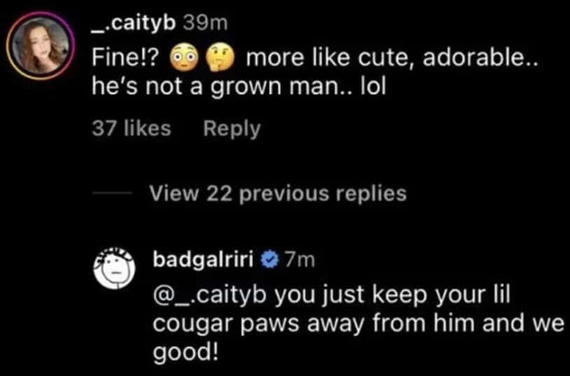 Rihanna rebate fã sobre foto com o filho: 'mantenha suas patas longe dele' (Foto: Reprodução/Instagram)