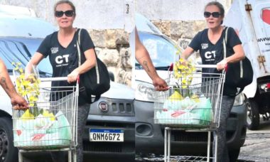 Adriana Esteves é flagrada fazendo compras em mercado do RJ