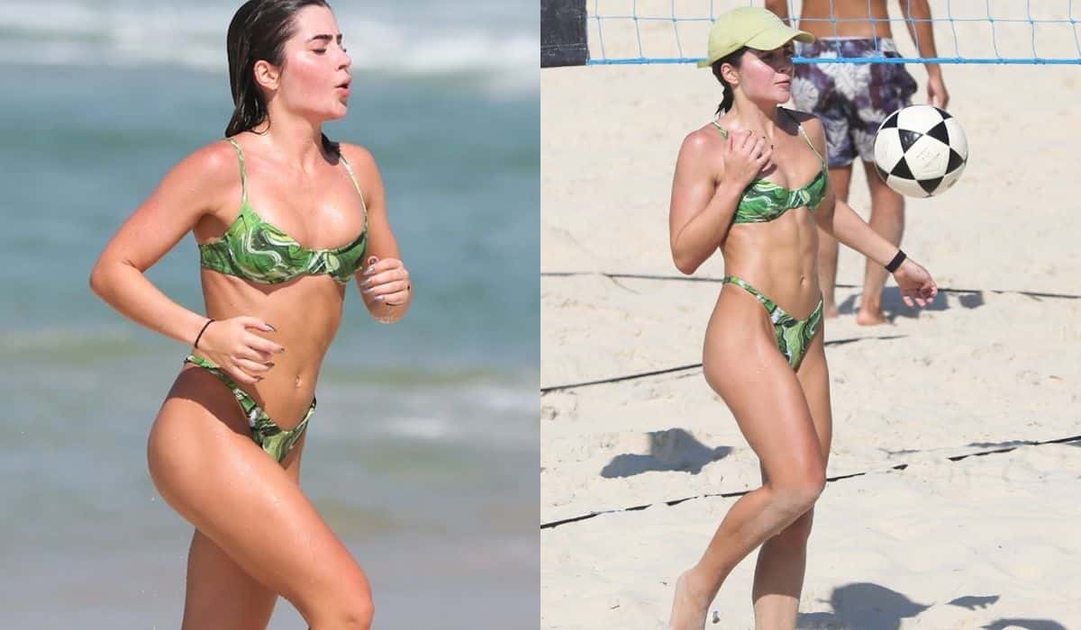 Jade Picon é flagrada com biquíni fio-dental em praia do RJ