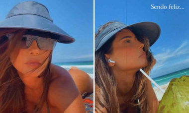 Deborah Secco renova bronzeado em dia de praia: "Sendo feliz"