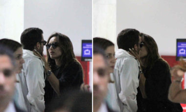 Novo casal! Rafa Kalimann troca beijos com novo namorado em aeroporto do Rio