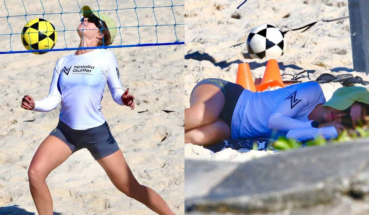 Jade Picon é flagrada cochilando após treino em praia do RJ