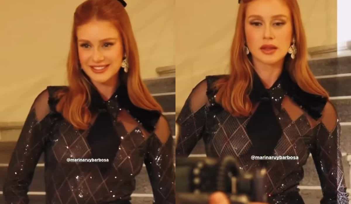 Marina Ruy Barbosa exibe os seios com look transparente em Cannes