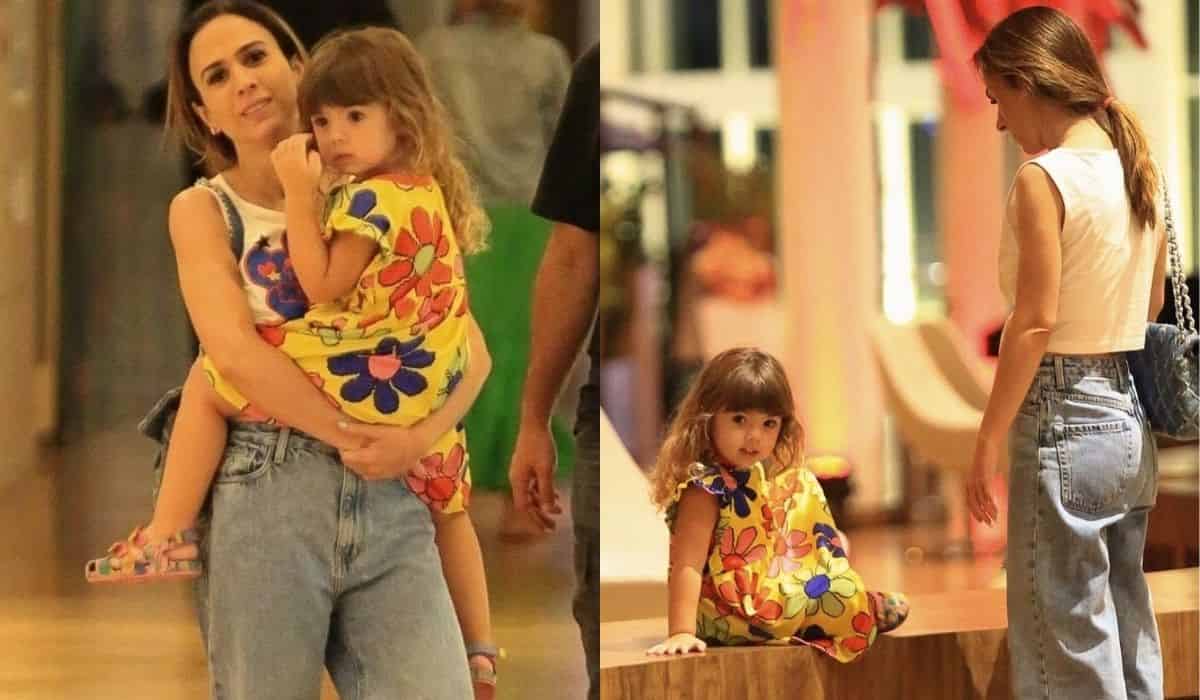 Tata Werneck curte passeio com a filha por shopping do RJ
