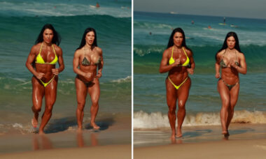 Gracyanne Barbosa e Eva Andressa correm na praia: "Sereias"