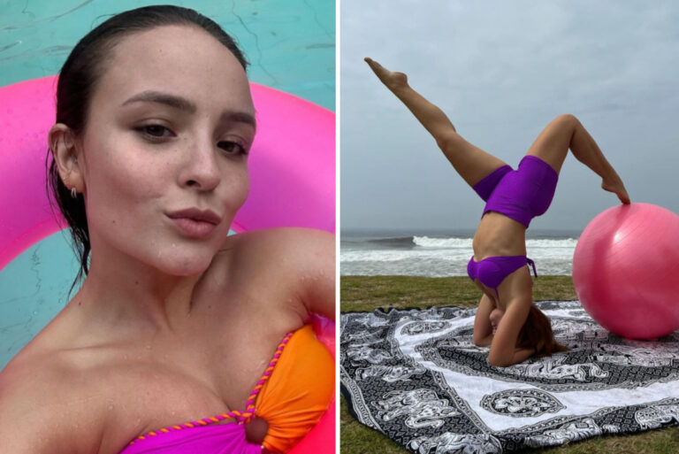 Larissa Manoela exibe flexibilidade no Dia Internacional do Yoga Consciência e equilíbrio