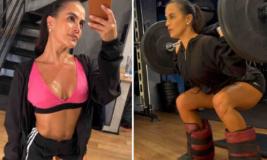 Carol Peixinho mostra dia de treino pesado: "Focado e forte"