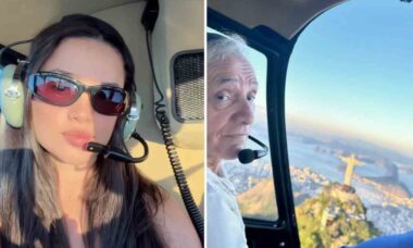 Juliette leva pai para passeio de helicóptero pelo Rio de Janeiro