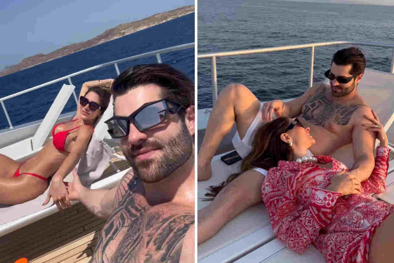 Na Grécia, Alok e Romana Novais surgem em clima de romance durante passeio de barco
