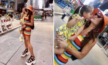 Sabrina Sato passeia com a filha pelas ruas de Nova York