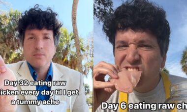 Vídeo perturbador: YouTuber completa 31 dias comendo apenas frango cru