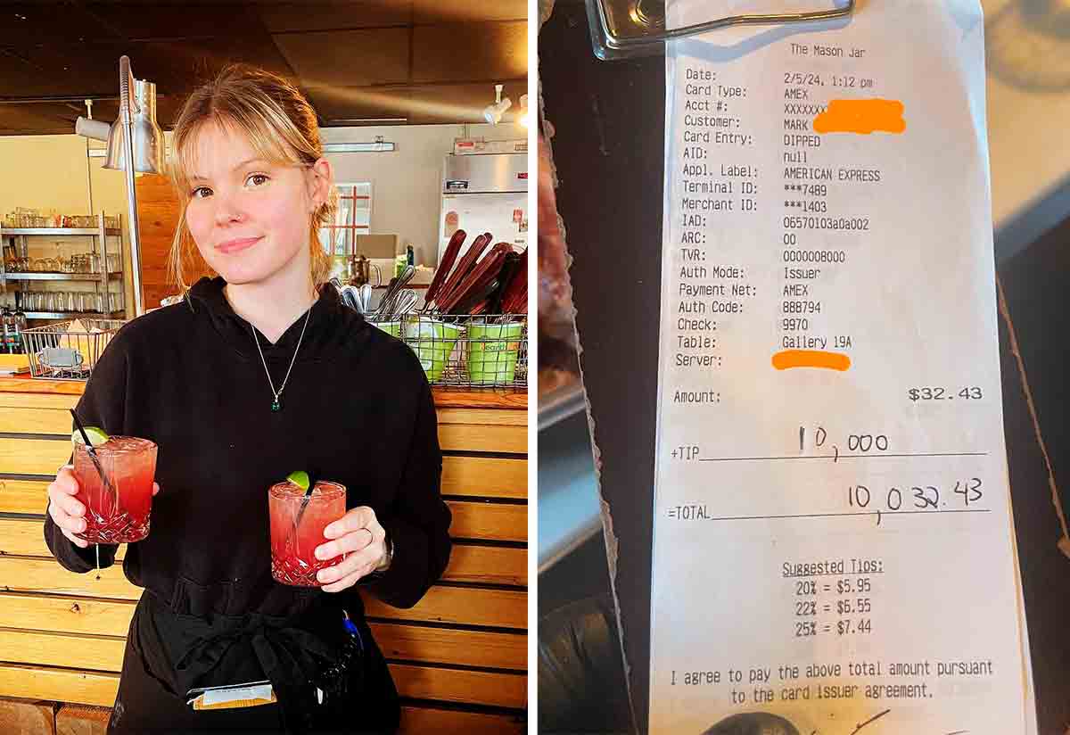 Cliente lascia una mancia da 10.000 dollari al ristorante, ma il motivo è straziante