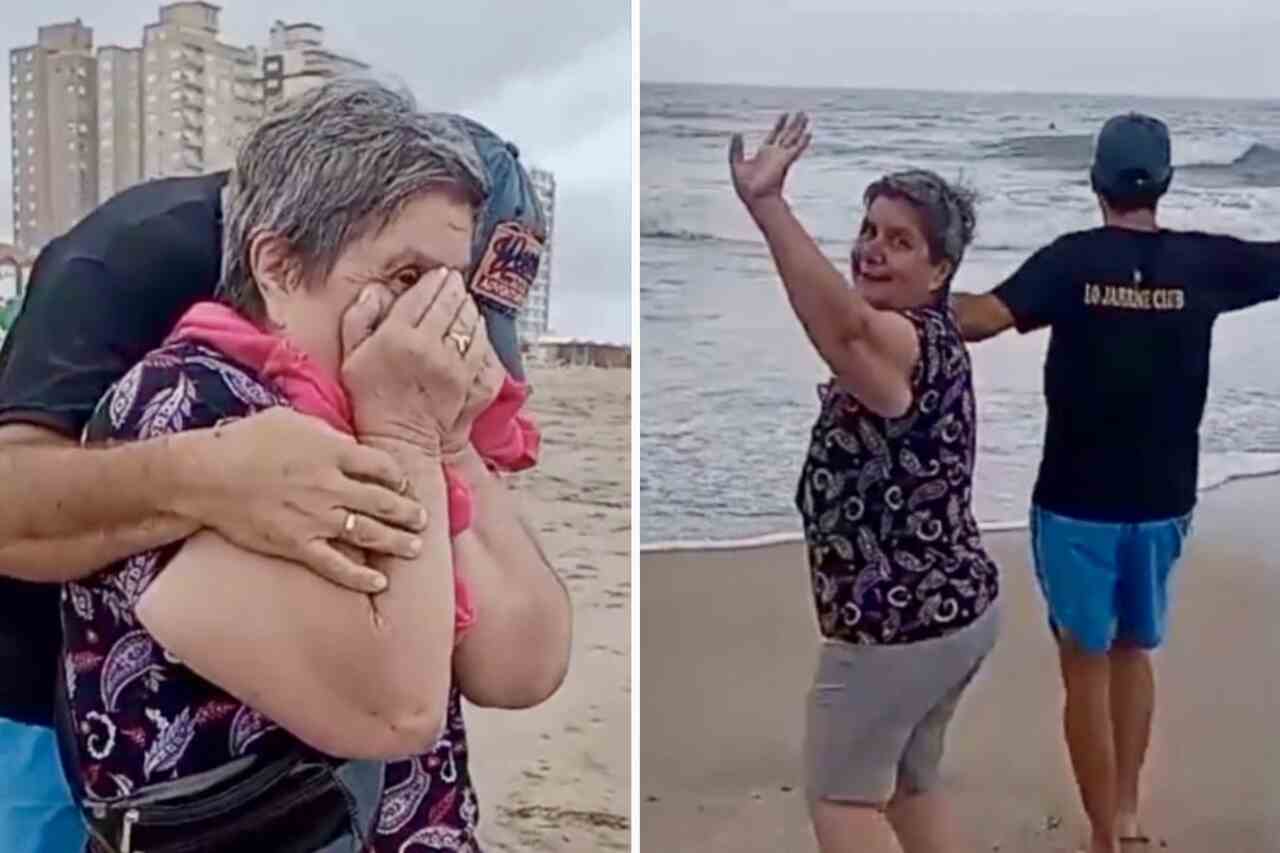 Vidéo émouvante : une grand-mère de 72 ans entre dans la mer pour la première fois et devient virale sur TikTok