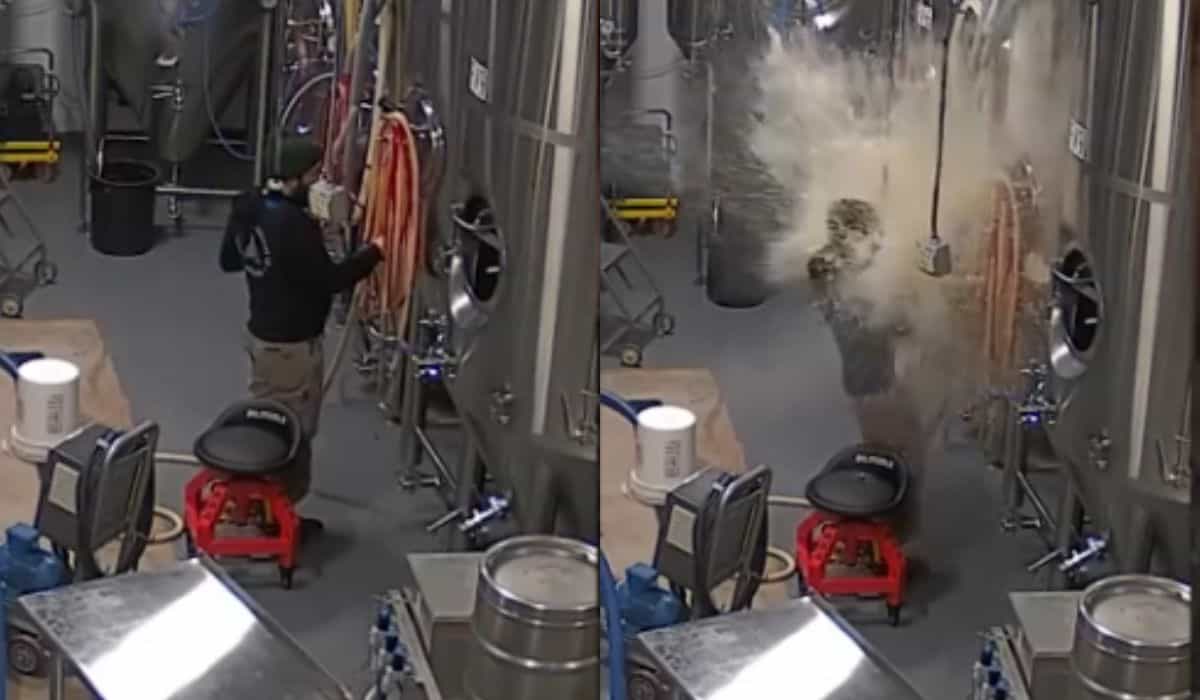 Vídeo viral mostra acidente impressionante em cervejaria