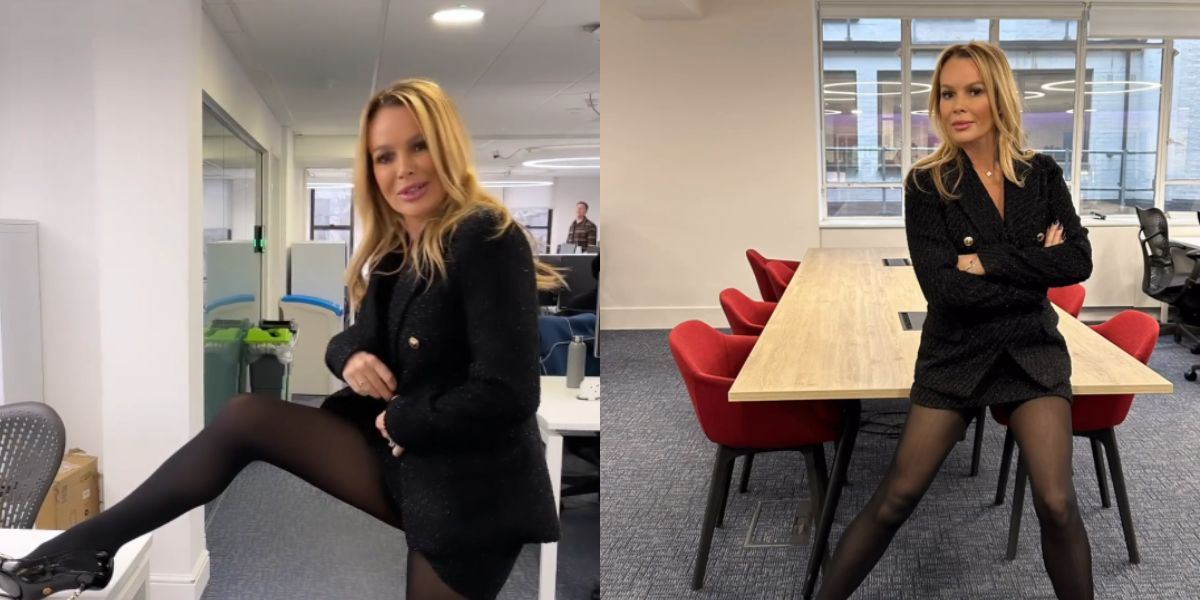 Amanda Holden impresses fans by showing off her legs in sheer stockings