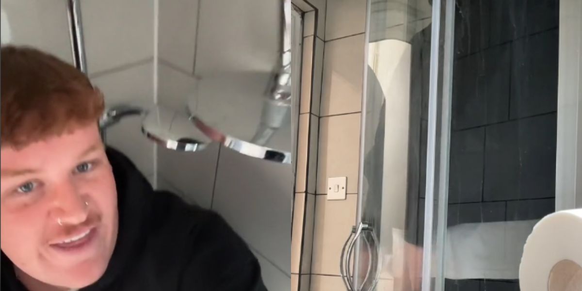 TikToker versucht, in einem Airbnb zu duschen und passt nicht in die Dusche
