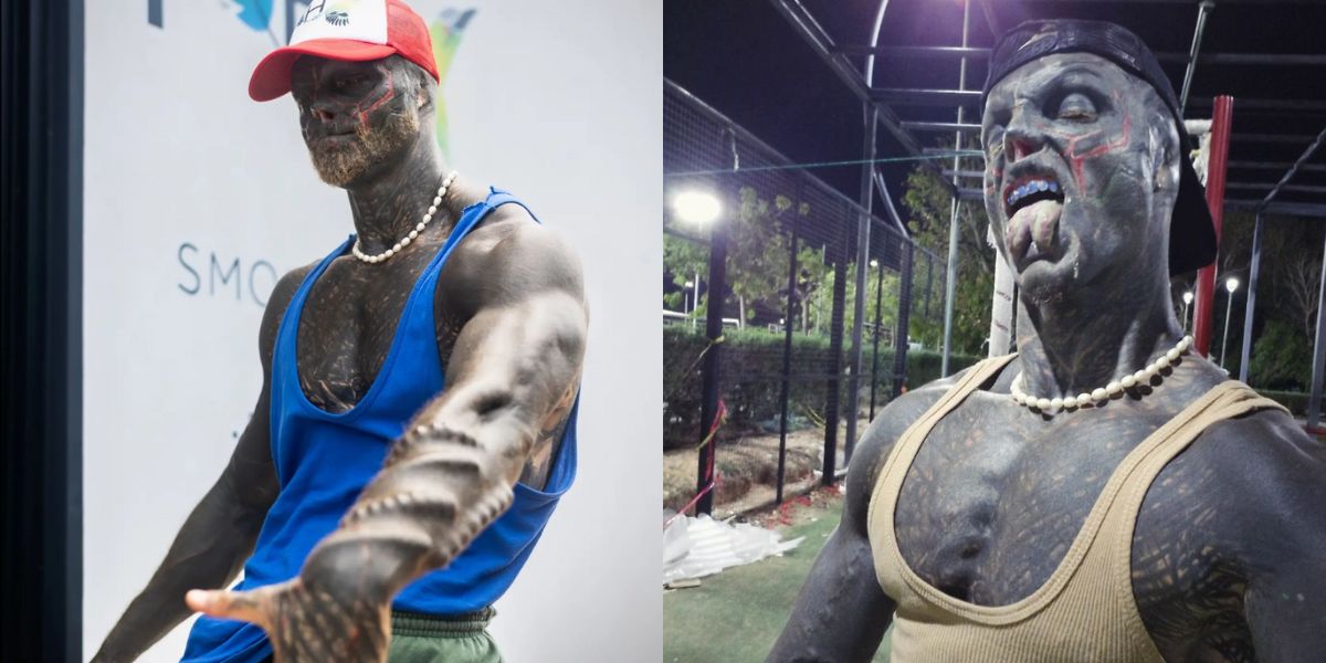 La nuova modifica dell'uomo noto per le sue estreme modifiche corporee sciocca i fan. Foto: Riproduzione Instagram @the_black_alien_project