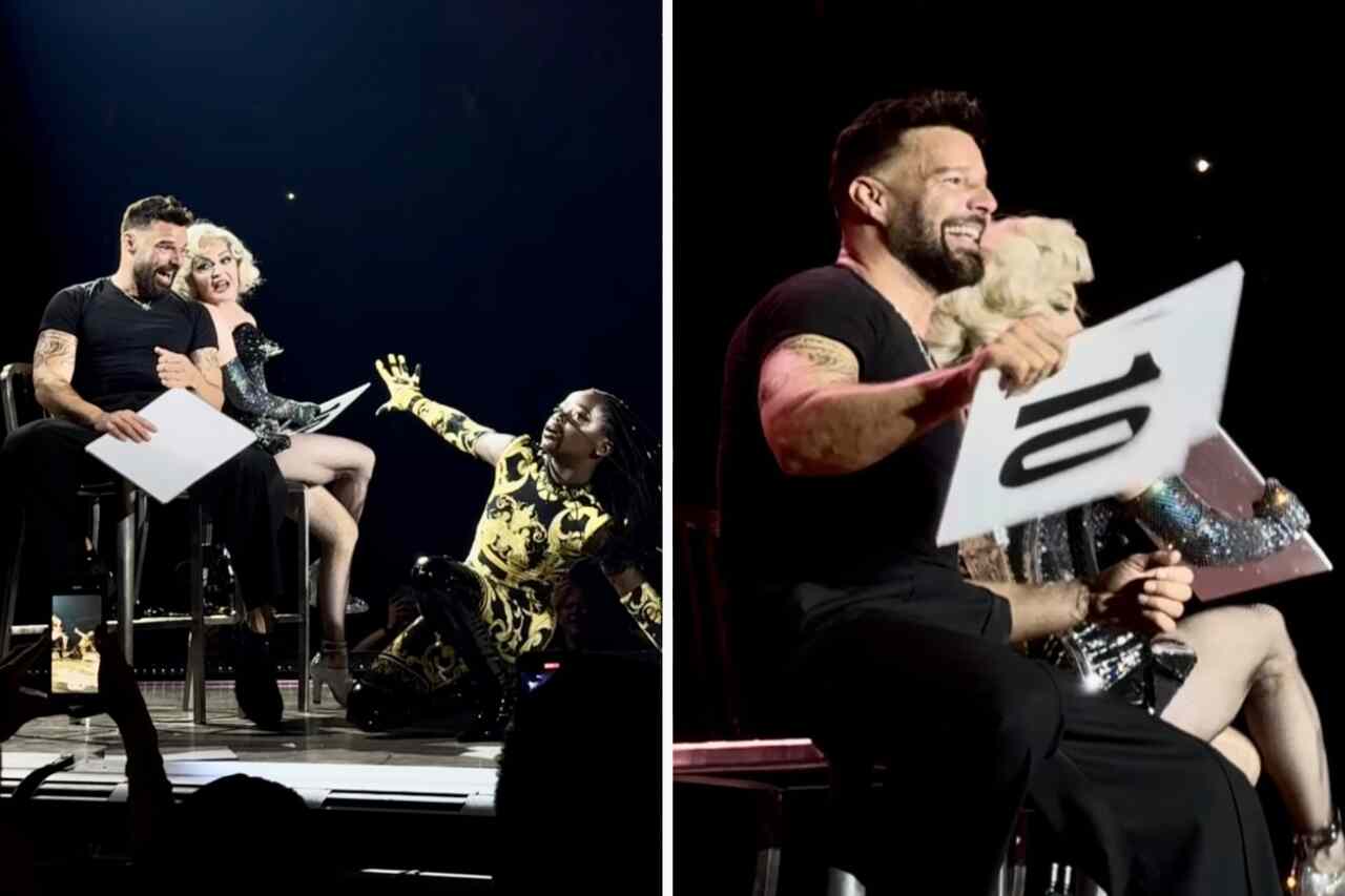 Fans van Ricky Martin merken een 'volume' op in de broek van de zanger tijdens een Madonna-concert