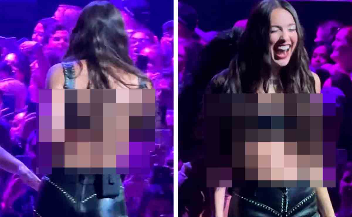 Video: Topje van Olivia Rodrigo valt af tijdens concert en zorgt voor een gênant moment