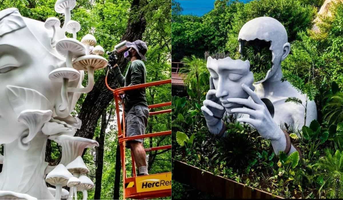 Umělec okouzluje všechny svými obrovskými sochami. Foto: Reprodukce Instagram @danielpopper