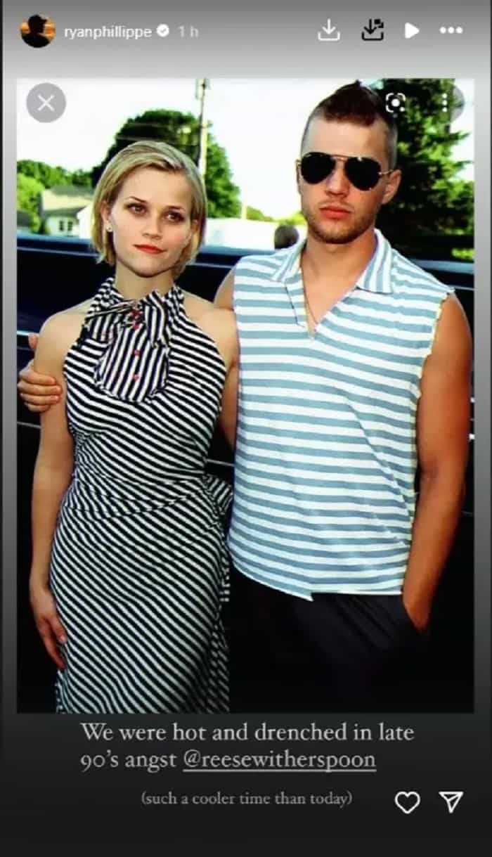 Ryan Phillippe shares old photo with ex-wife Reese Witherspoon and reminisces about the past (Instagram / @ryanphillippe)