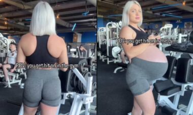 Grávida de gêmeos, treinadora fitness surpreende por barriga imperceptível de costas