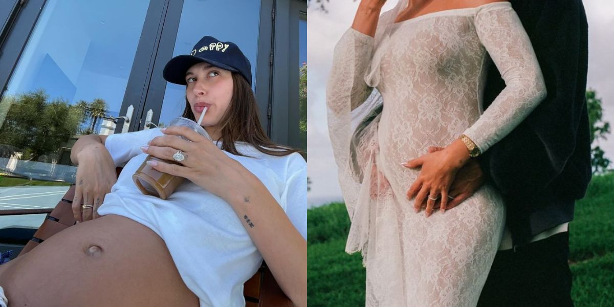 Hailey Bieber toont een ongebruikelijke zwangerschapswensmaaltijd na het tonen van haar buik