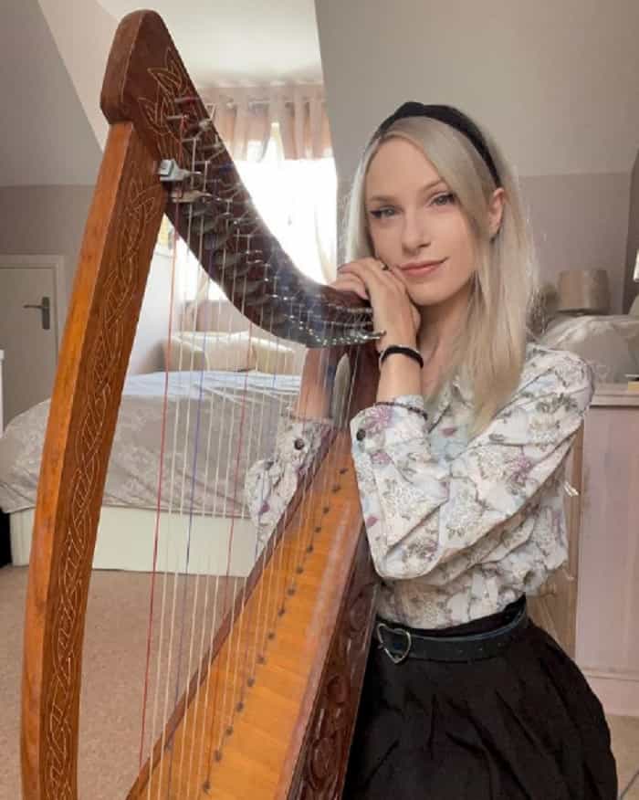 Harpspeelster wordt viraal met rustige reactie op ruziemaker tijdens haar optreden (Instagram / robyn.hearts.harp)
