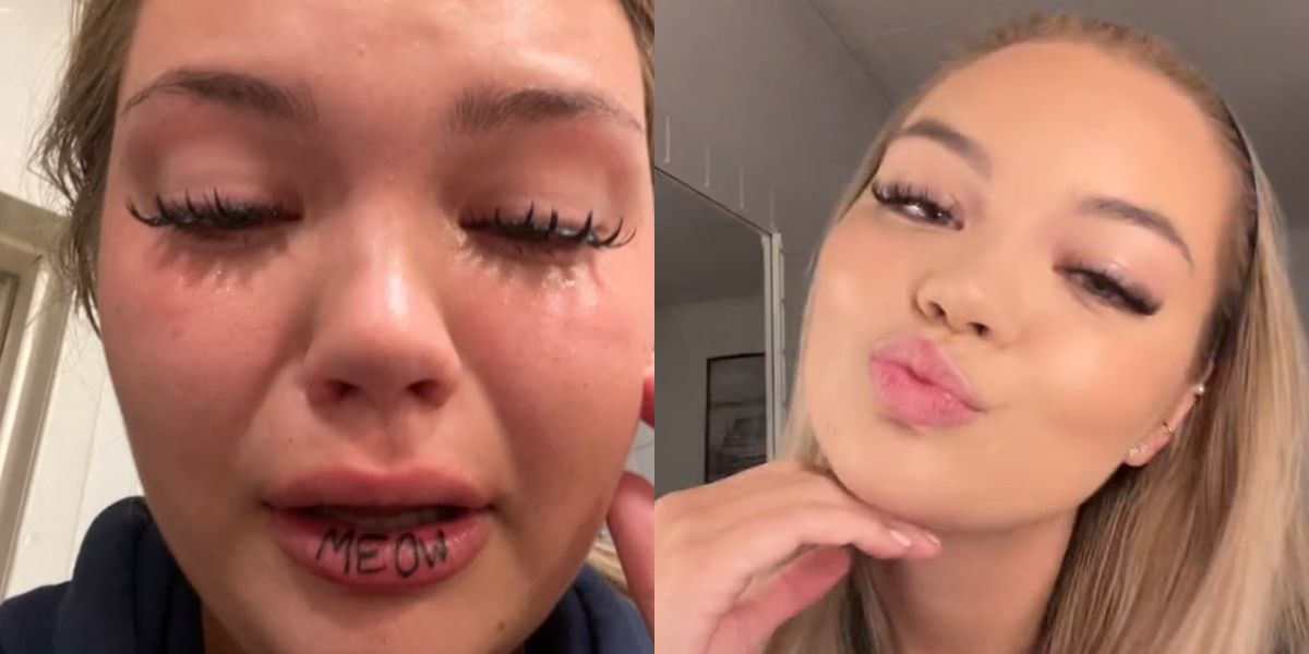TikToker sueca que tatuou “meow” nos lábios faz mudança visual de chocar os fãs