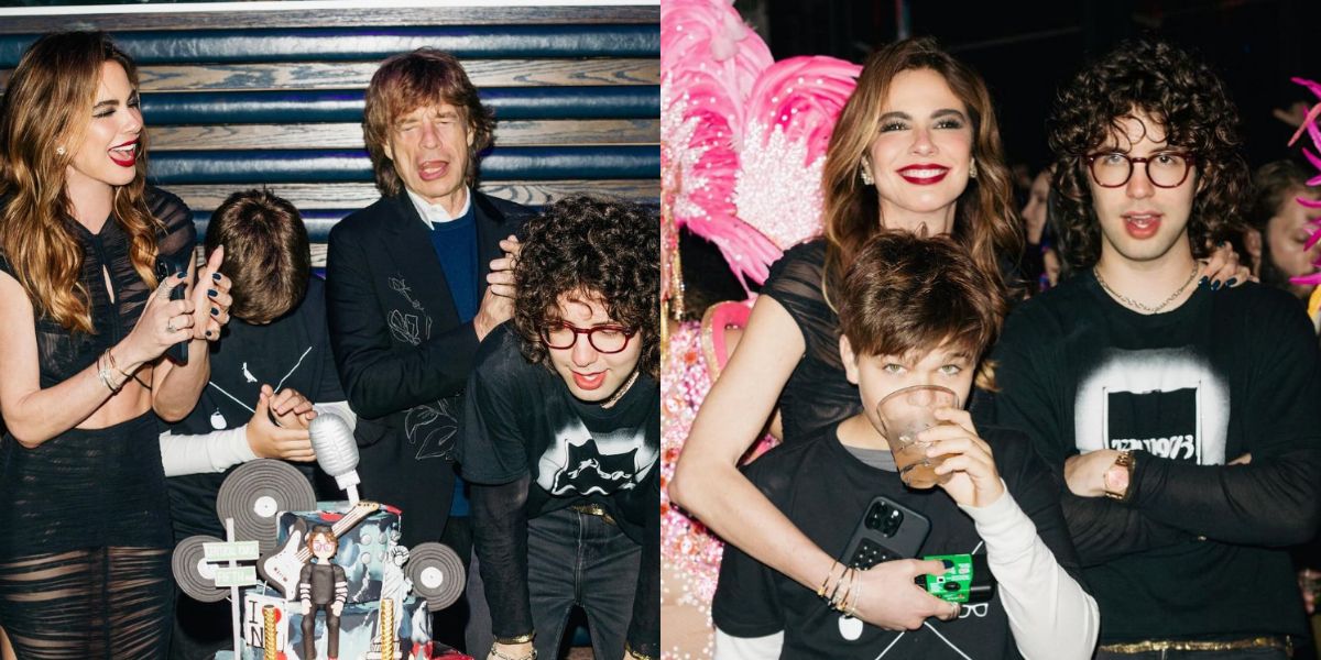 Mick Jagger e Luciana Gimenez comemoram aniversário de 25 anos do filho Lucas