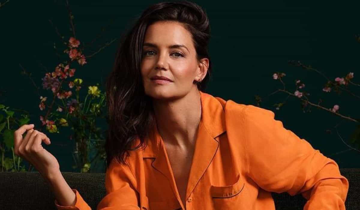 Katie Holmes poses for a bold photo to announce her fashion collaboration with a luxury brand