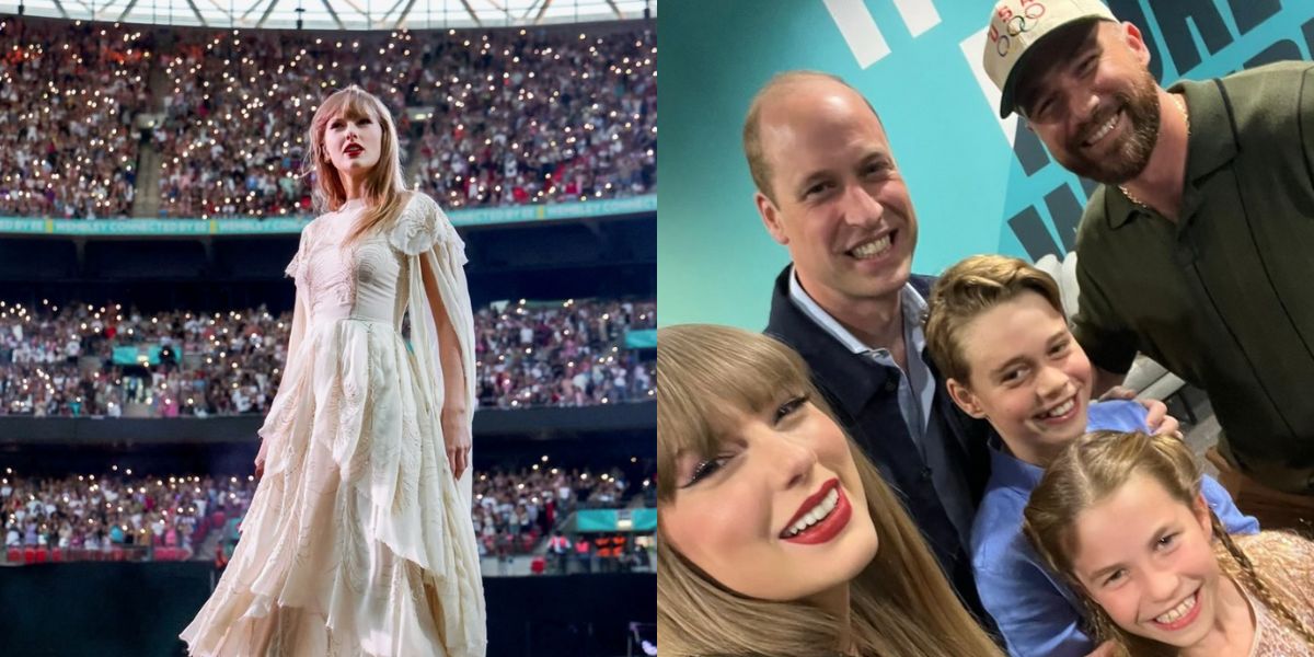 Tre mystiske figurer dukker opp under Taylor Swifts konsert i London, og fans er sjokkert